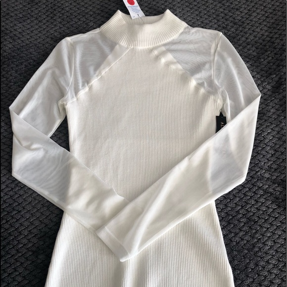 Almost Famous Mock Neck Sweater with Sheer shoulders and sleeves size Lg NWT - Picture 2 of 5